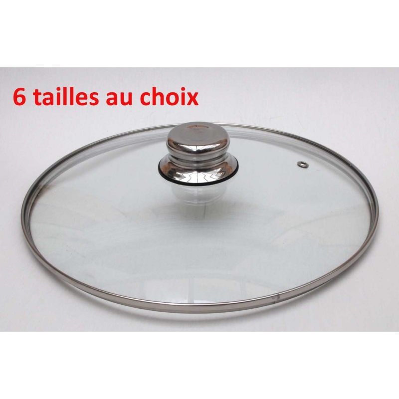 Couvercle en verre avec bouton en bakélite/inox Ø 16 cm - De Buyer -  Appareil des Chefs