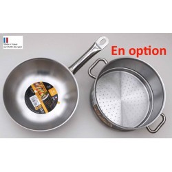 Sauteuse wok avec panier vapeur en option