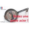 Poêle acier   "Carbone +"    manche plat