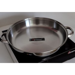 Poêle 2 anses inox Artame 32 cm avec couvercle